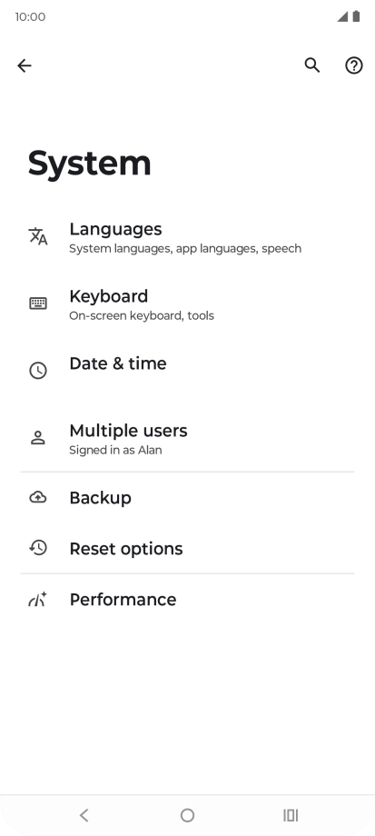Press Reset options.