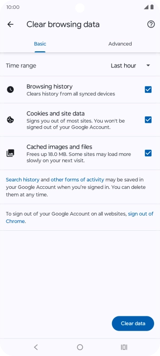 Press the fields next to the required data types.