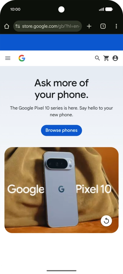 Press the menu icon.