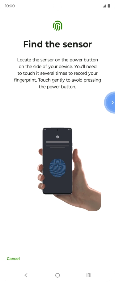 Follow the instructions on the screen to create the phone lock code using your fingerprint.