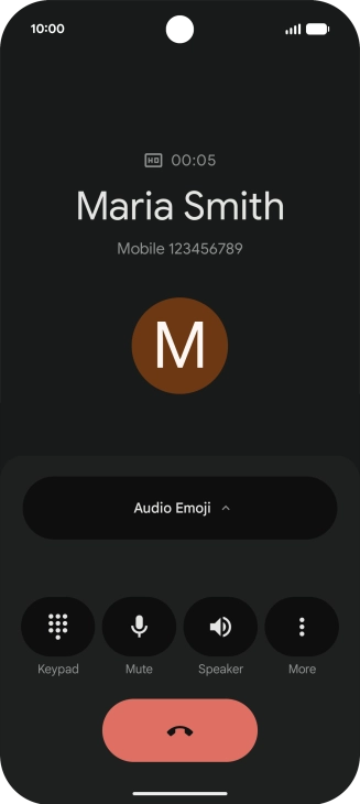 Press the end call icon.