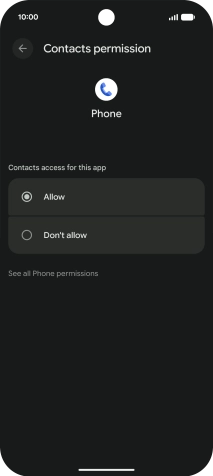 Press the required setting.