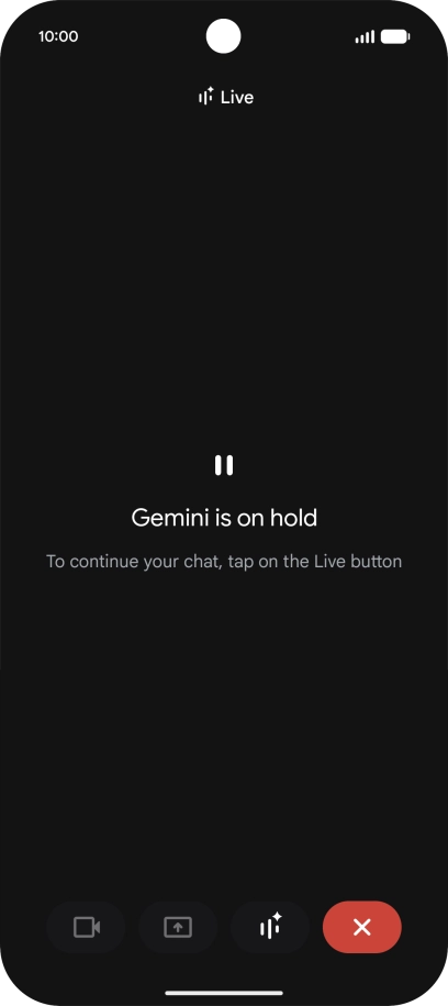 To resume the conversation, press the resume icon.