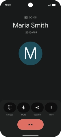 Press the end call icon.