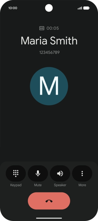 Press the end call icon.