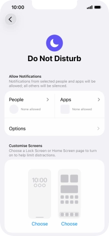 Press People and follow the instructions on the screen to select which contacts you would like to receive calls and notifications from when Do Not Disturb is turned on.