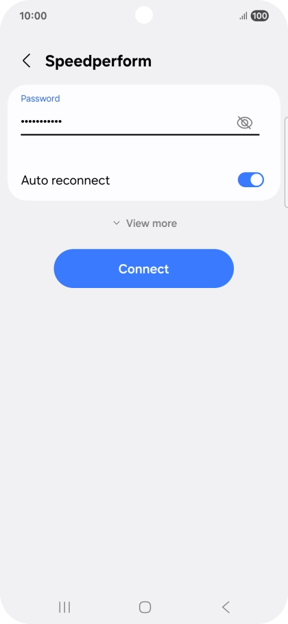 Key in the password for the Wi-Fi network and press Connect.