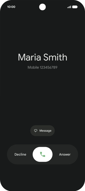 Press and drag the accept call icon right.