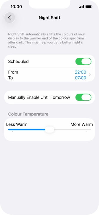 Press and drag the indicator below 