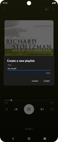 Key in a name for the playlist and press Create.