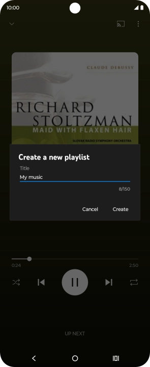 Key in a name for the playlist and press Create.