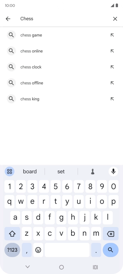 Key in the name or subject of the required app and press the search icon.