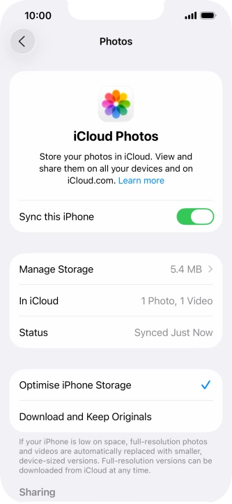 Press the indicator next to 