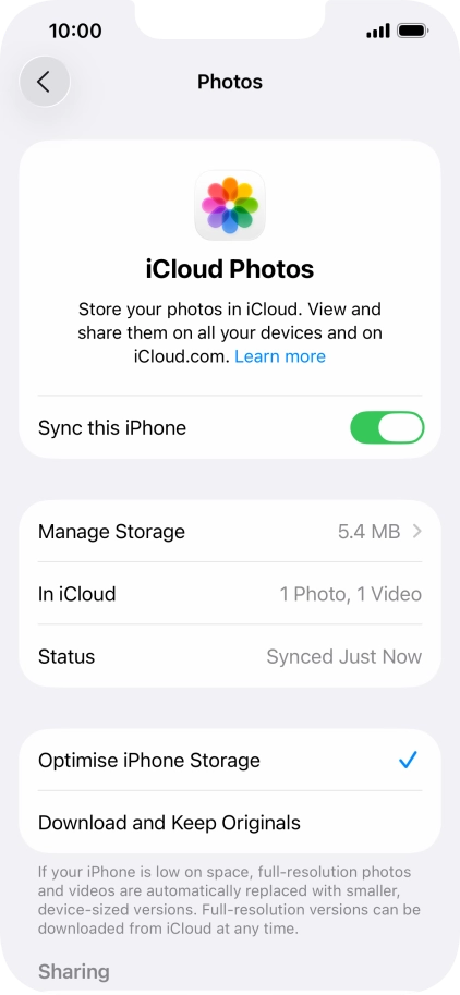 Press the indicator next to 