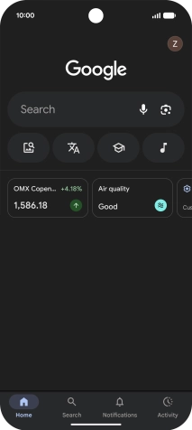Press the profile icon.