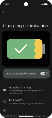 Press the required setting.