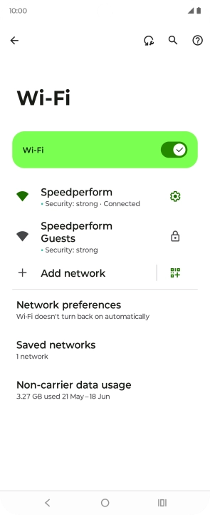 Press the settings icon next to the Wi-Fi network you're connected to.