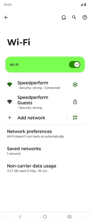 Press the settings icon next to the Wi-Fi network you're connected to.