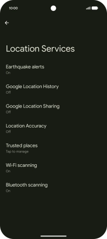 Press Location Accuracy.