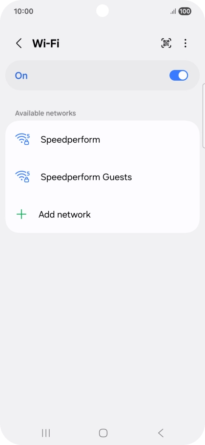 Press the required Wi-Fi network.