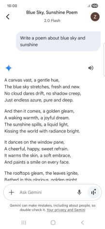 You can ask Gemini to generate a text based on your description.