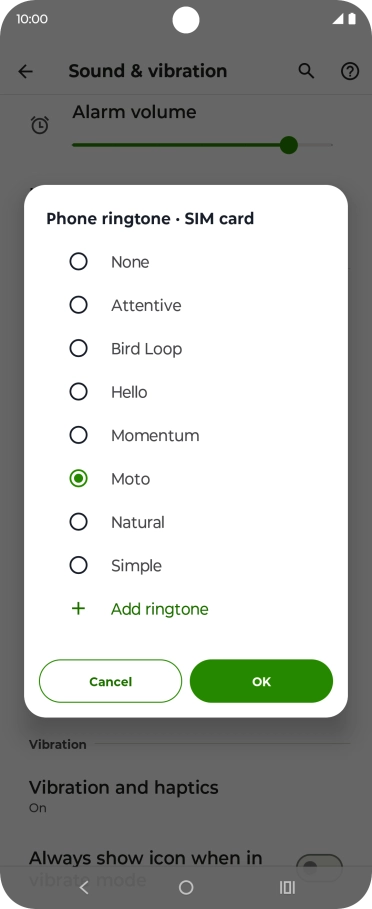 Press the required ring tones to hear them.