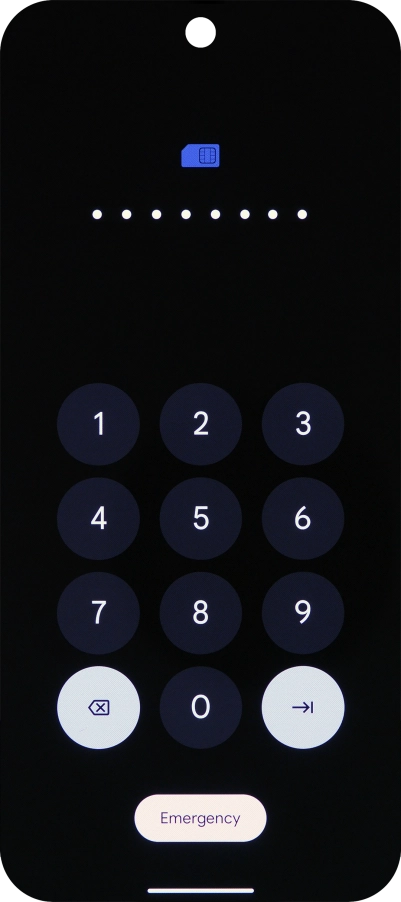 Key in the PUK and press arrow right.