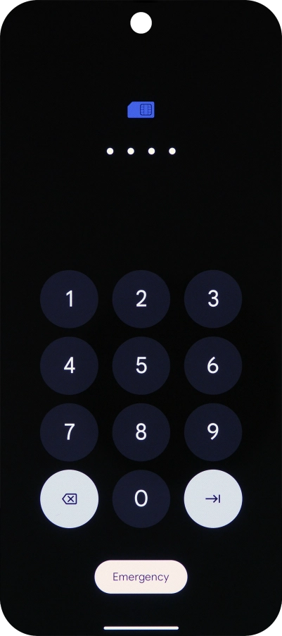 Key in a new four-digit PIN and press arrow right.