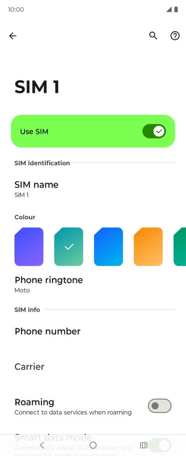 Press the indicator next to 