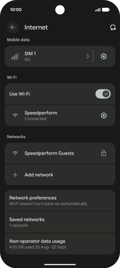 Press the settings icon next to the Wi-Fi network you're connected to.