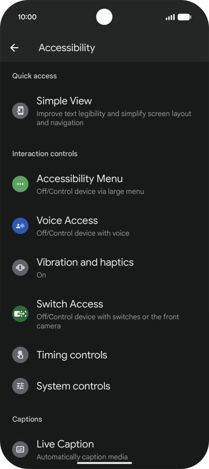 Press Simple View and follow the instructions on the screen to select the required settings.