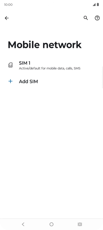 Press the name of the SIM.