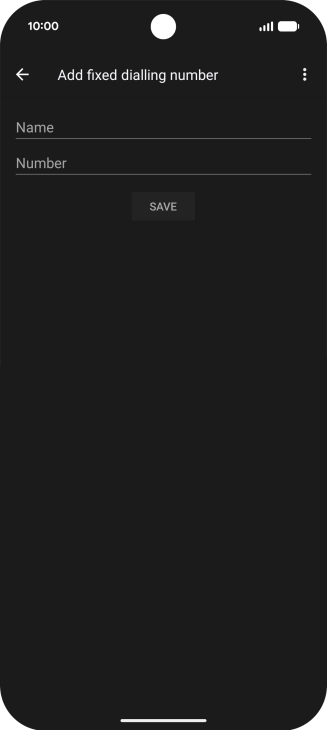 Press Name and key in the required name.