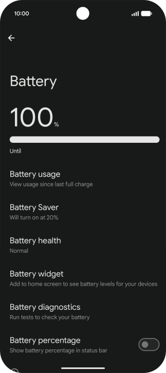 Press Battery health.