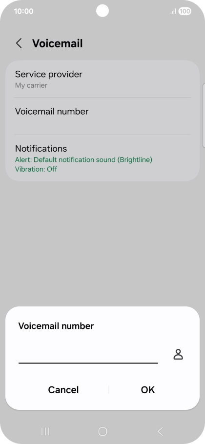 Key in (prefix) 5 (your phone number) and press OK.