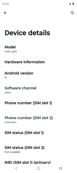 Your phone's software version is displayed below Android version.