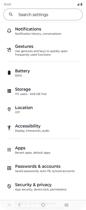 Press Accessibility.