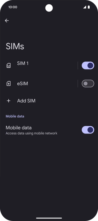 Press the required eSIM.