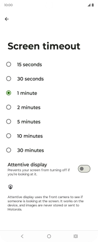 Press the required setting.