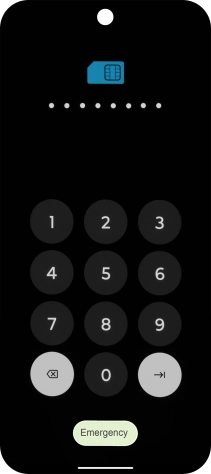Key in the PUK and press arrow right.