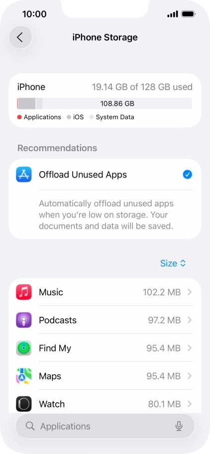 Press the required app.