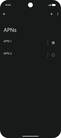 Press the field next to the data connection to activate it.