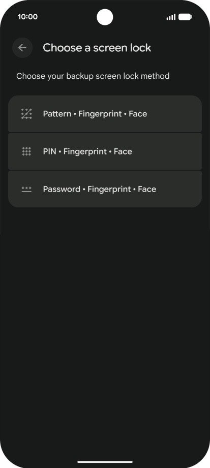 Press the required phone lock code and follow the instructions on the screen to create an additional phone lock code.