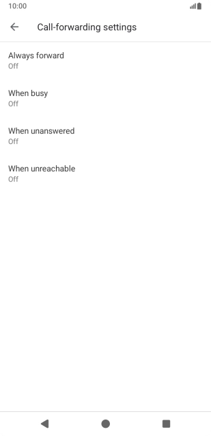 Press the required divert type.