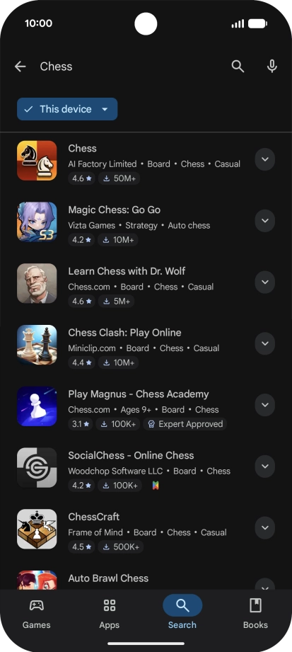 Press the required app.