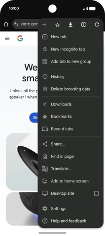Press Settings.