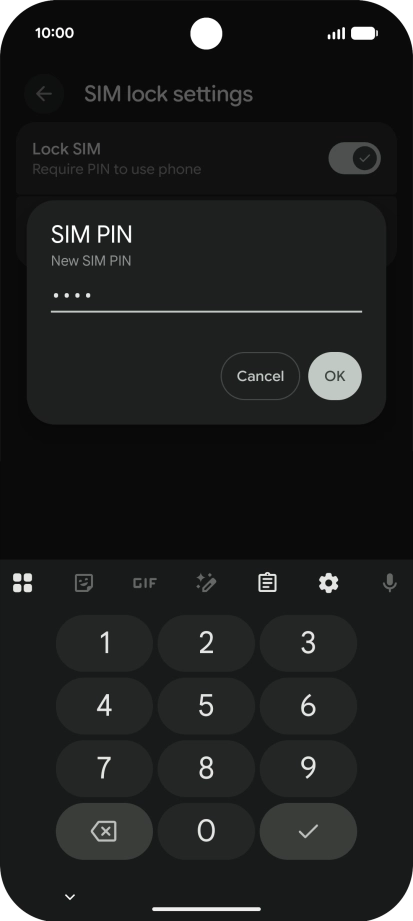 Key in a new four-digit PIN and press OK.