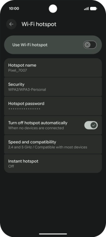 Press Hotspot name.