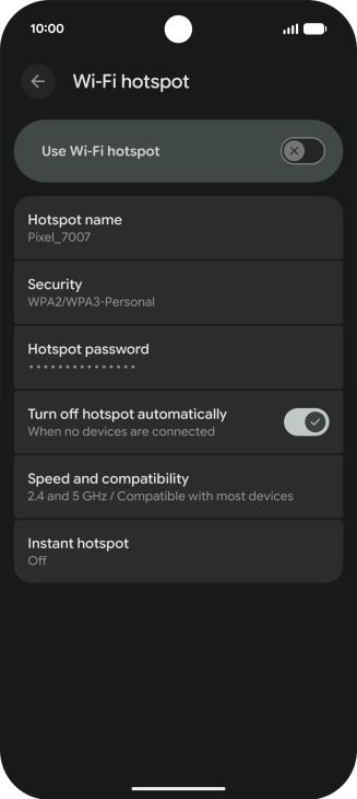 Press Hotspot name.