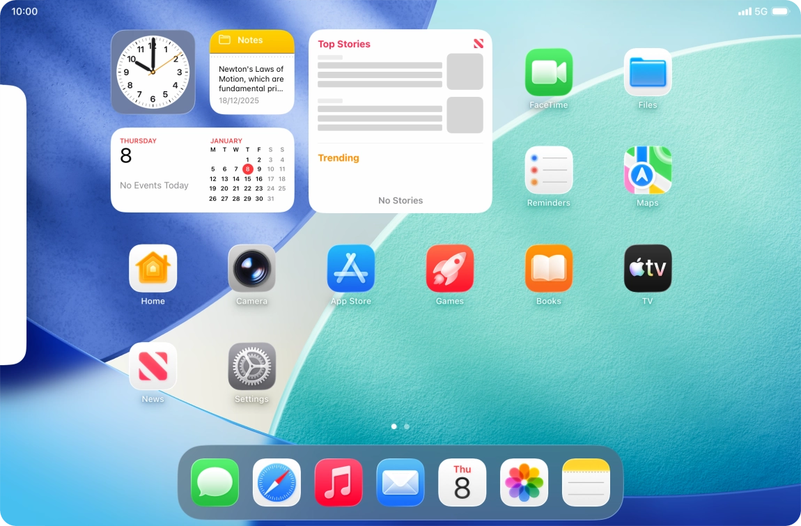 Press the required application.